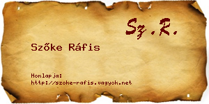Szőke Ráfis névjegykártya